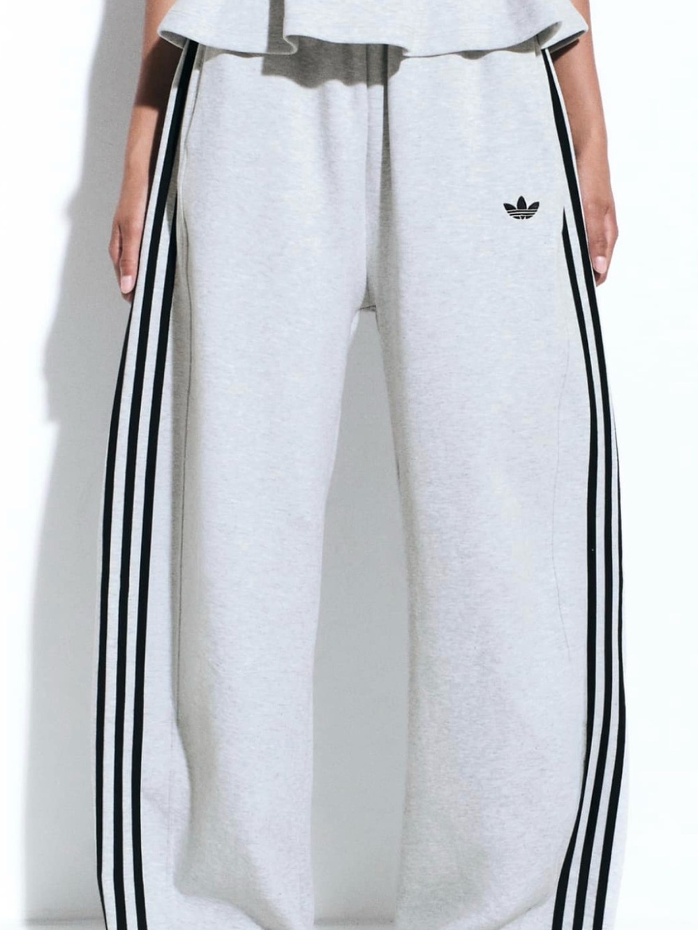 adidas x ASOS Women’s Gray Black Striped Barrel Leg Sweatpants